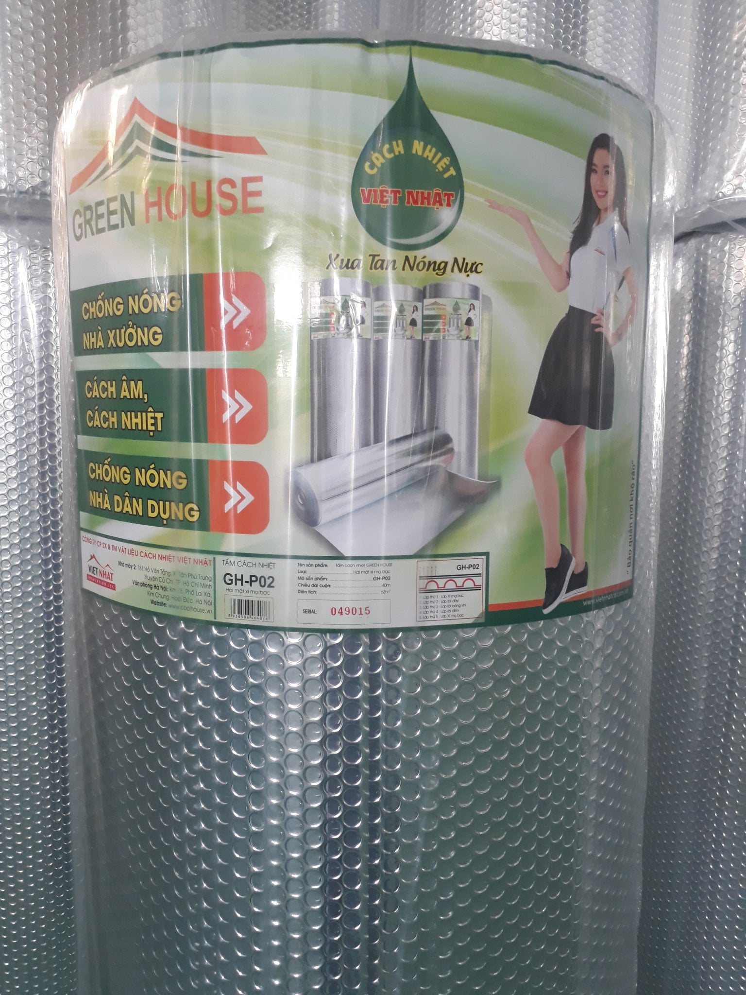 Cách nhiệt Việt Nhật GREENHOUSE 2 mặt bạc cho nhà dân dụng