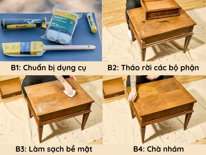 Hướng dẫn cách sơn lại bàn ghế gỗ cũ