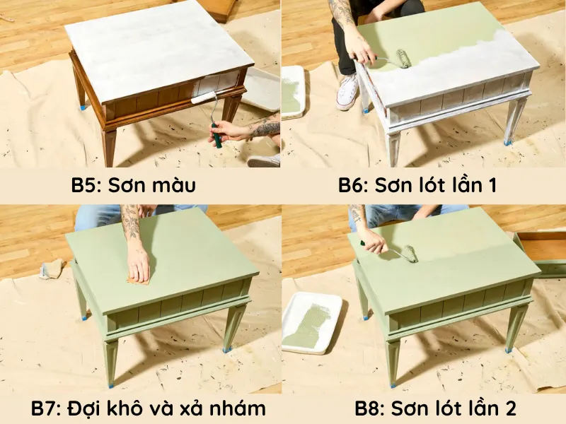 Hướng dẫn tự sơn lại bàn ghế gỗ cũ tại nhà, sơn bàn ghế gỗ