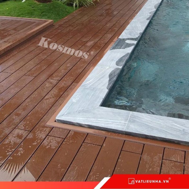 sàn gỗ nhựa ngoài trời kosmos làm hồ bơi
