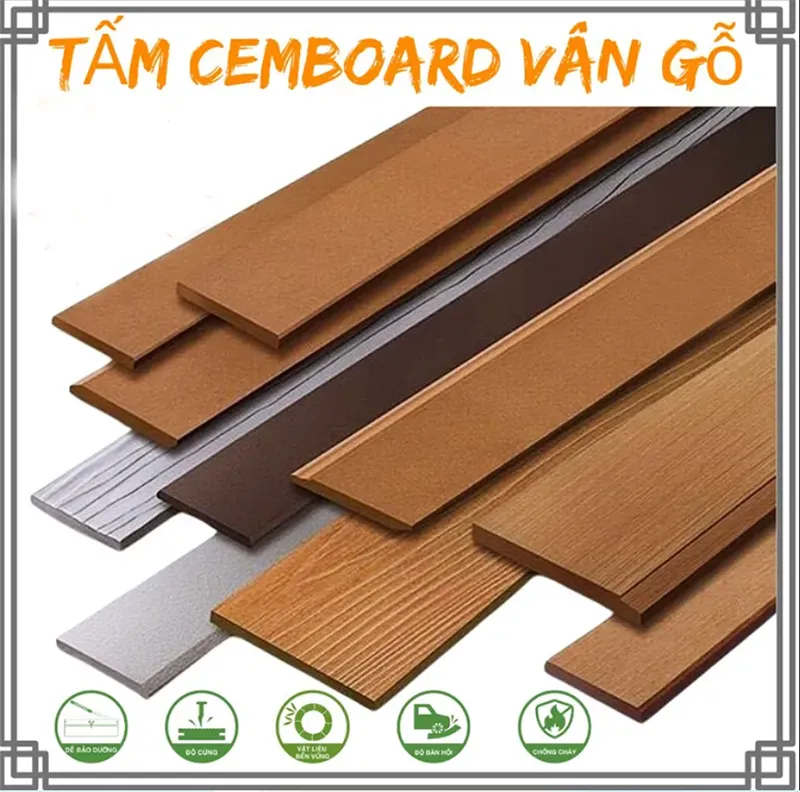 Tấm cemboard vân gỗ bền bỉ và thẩm mỹ
