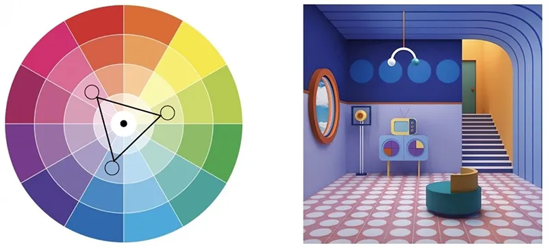 Phoi ba mau trong thiet ke nha. noi that 8