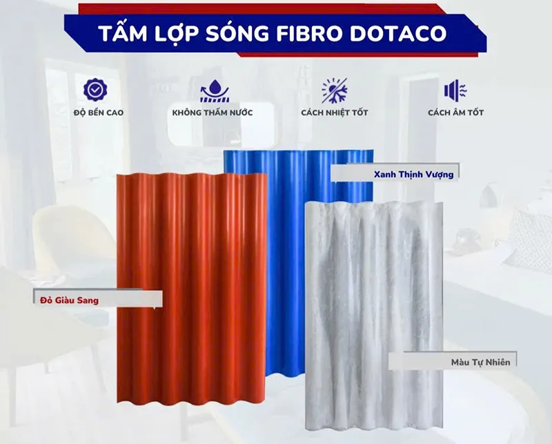 Tấm lợp sóng fibro Dotaco