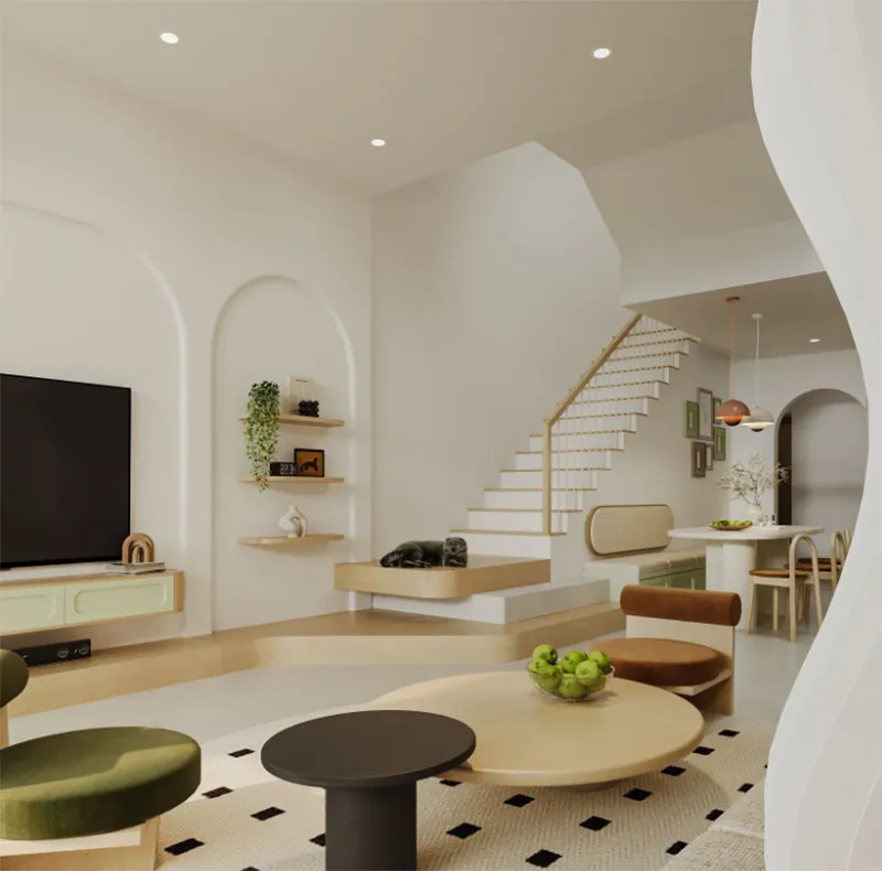 cầu thang nên xây bên trái hay bên phải nhà