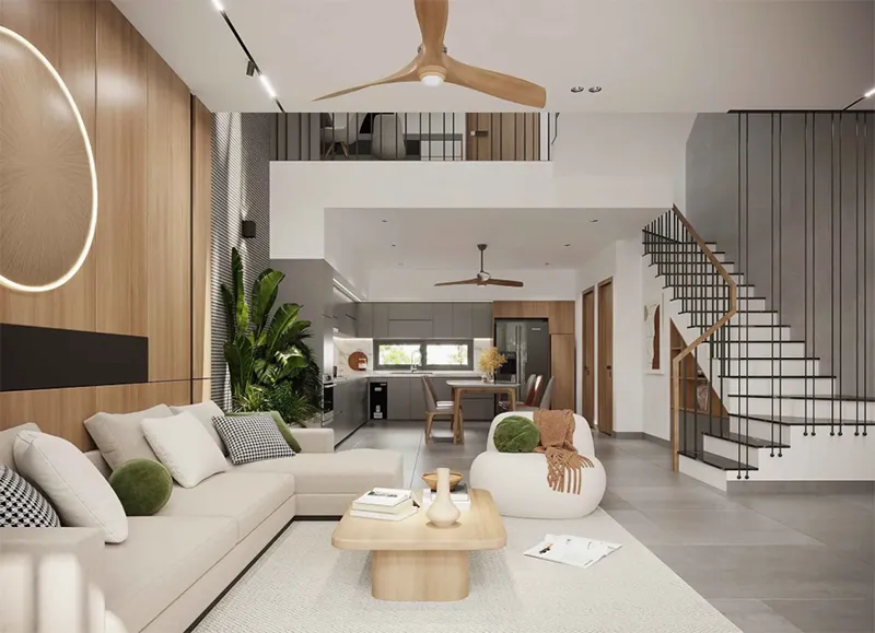 cầu thang nên xây bên trái hay bên phải nhà