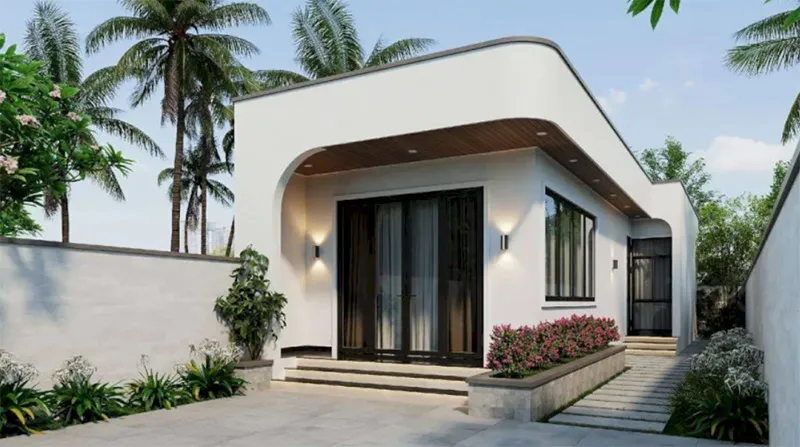 nhà cấp 4 mái bằng hiện đại