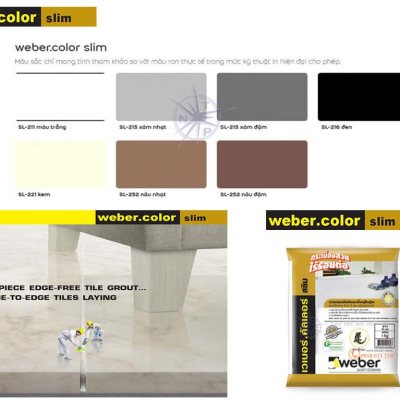 Keo chà ron đường siêu nhỏ 0,2-3mm Webercolor slim