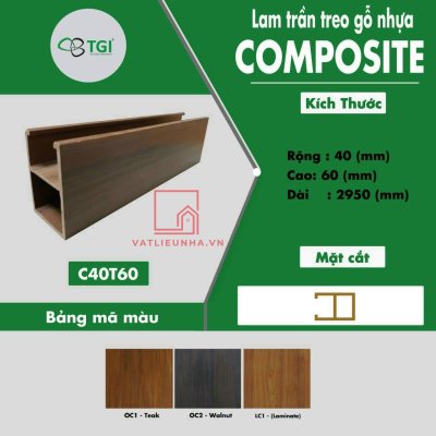 Lam Trần Treo Gỗ Nhựa Composite C40T60