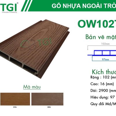 Lam gỗ Nhựa Ngoài Trời OW102T16