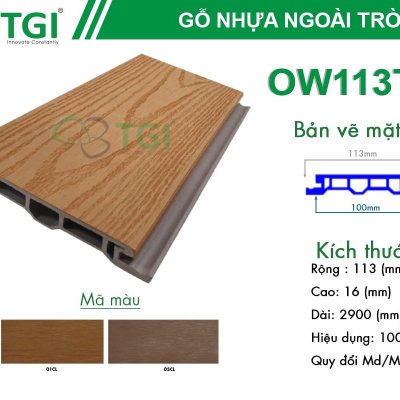 Lam gỗ Nhựa Ngoài Trời OW113T6