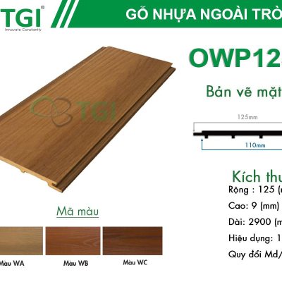Lam gỗ Nhựa Ngoài Trời OWP125T9
