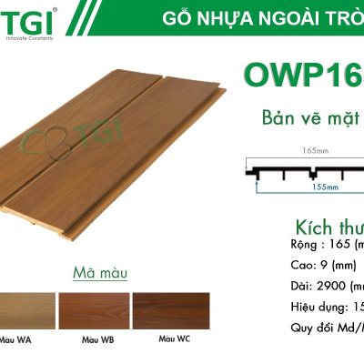 Lam gỗ Nhựa Ngoài Trời OWP165T9