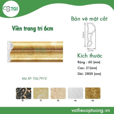 Đường viền trang trí 6cm TGL – 7910