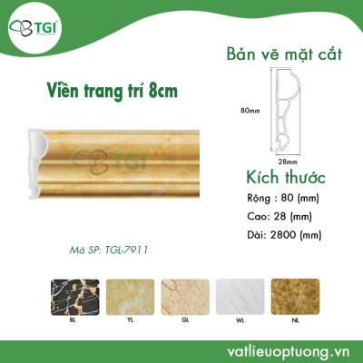 Đường viền trang trí 8cm TGL – 7911