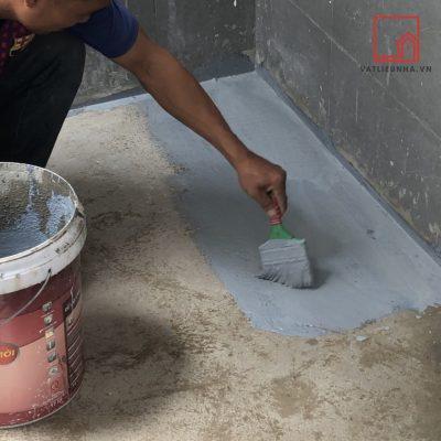 Quét chống thấm gốc xi măng hai thành phần cho nền nhà vệ sinh