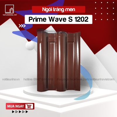 NGÓI TRÁNG MEN HAI SÓNG MÀU NÂU SOCOLA PRIME WAVE S 1202