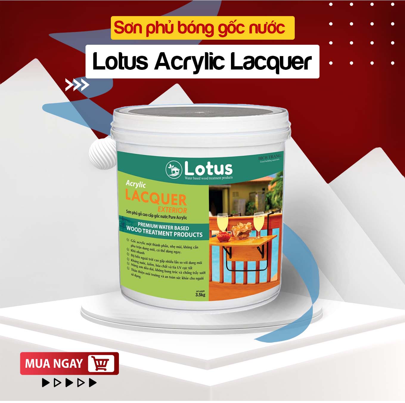 Sơn Phủ Bóng CHO GỖ Lotus Acrylic Lacquer