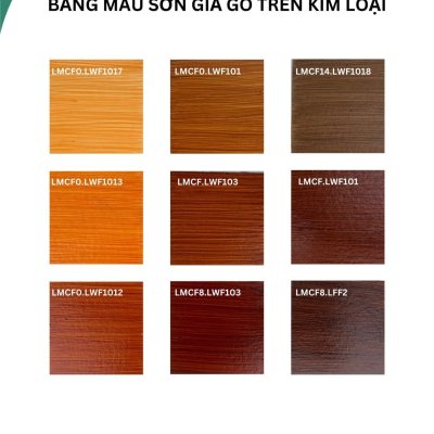Bảng màu sơn giả gỗ đẹp trên sắt mạ kẽm