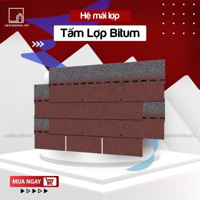 NGÓI BITUM PHỦ ĐÁ MÀU ĐỎ DẠNG ĐỒNG PHẲNG