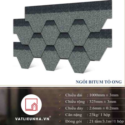 Ngói bitum tổ ong màu xám