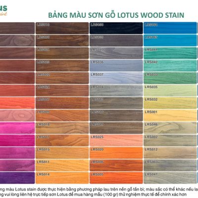 Bảng màu sơn gỗ tự nhiên gốc nước
