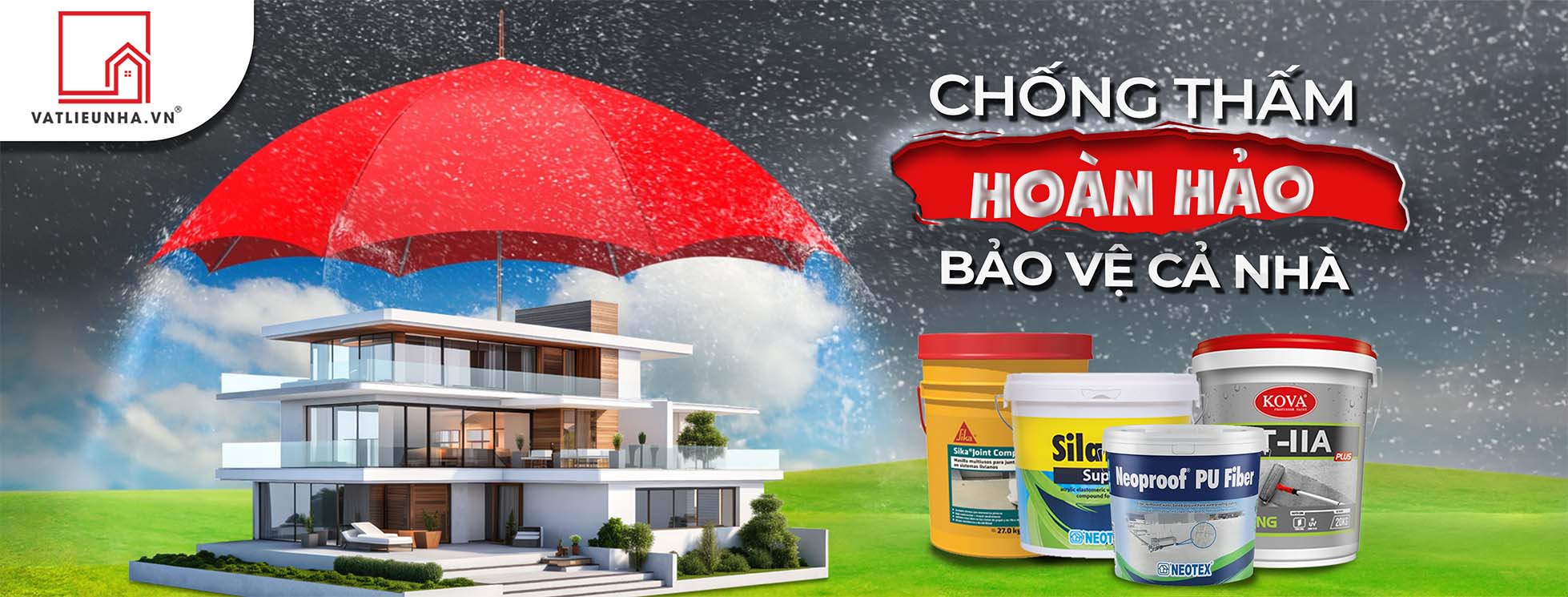 chất chống thấm sika, neotex, kova, flinkote