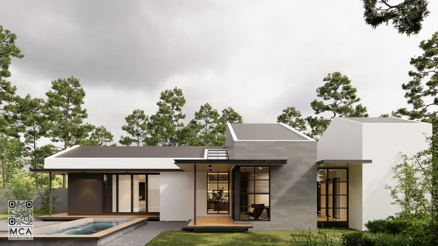Phuc’s house – Ngôi nhà chữ L với thiết kế cửa kính 3 mặt hướng ra vườn