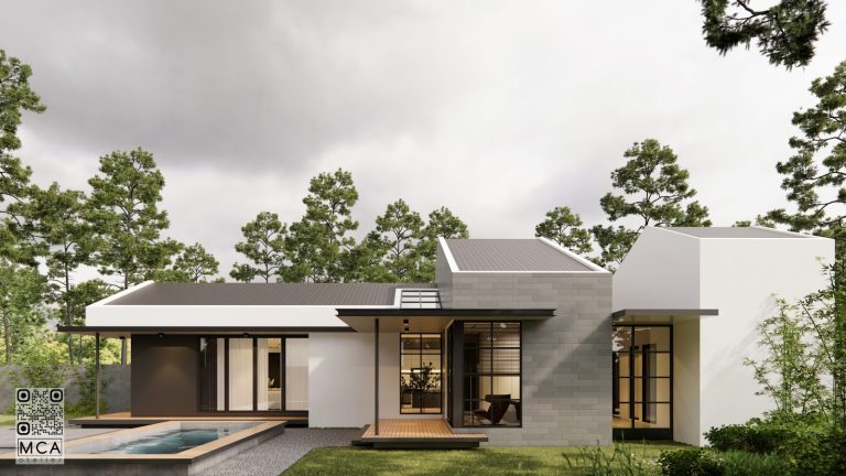 Phuc’s house – Ngôi nhà chữ L với thiết kế cửa kính 3 mặt hướng ra vườn