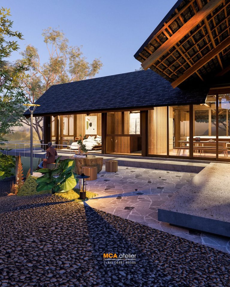 Nhà view ruộng 180m2 ở Buôn Ma Thuột: cảm hứng nhà sàn, phong cách Nhật