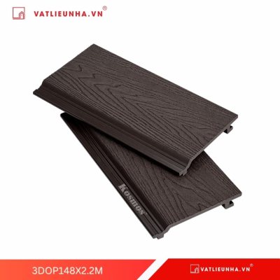 Tấm ốp gỗ nhựa vân gỗ 3D trang trí ngoài trời Kosmos 3DOP148X3M/2,2M
