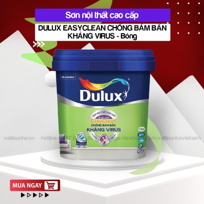 Sơn Nội Thất Dulux EasyClean Chống Bám Bẩn Kháng Virus - Bề Mặt Bóng 1L, 5L, 15L - Cao cấp