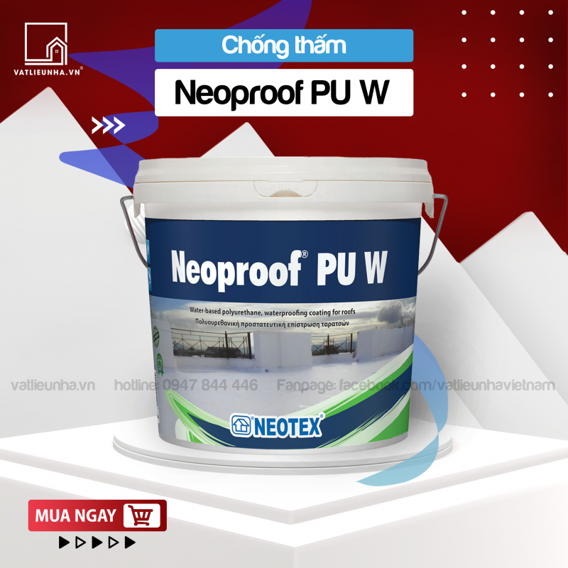 Chống thấm bằng PU W đàn hồi, gốc nước, được thiết kế đặc biệt cho mái nhà với yêu cầu cao về độ bền cơ học và khả năng chống thấm vượt trội