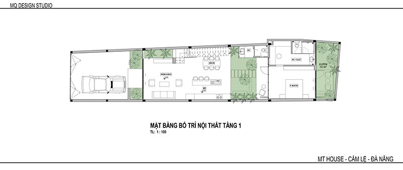 Bài toán thiết kế nhà phố trên khu đất xéo trong kiệt